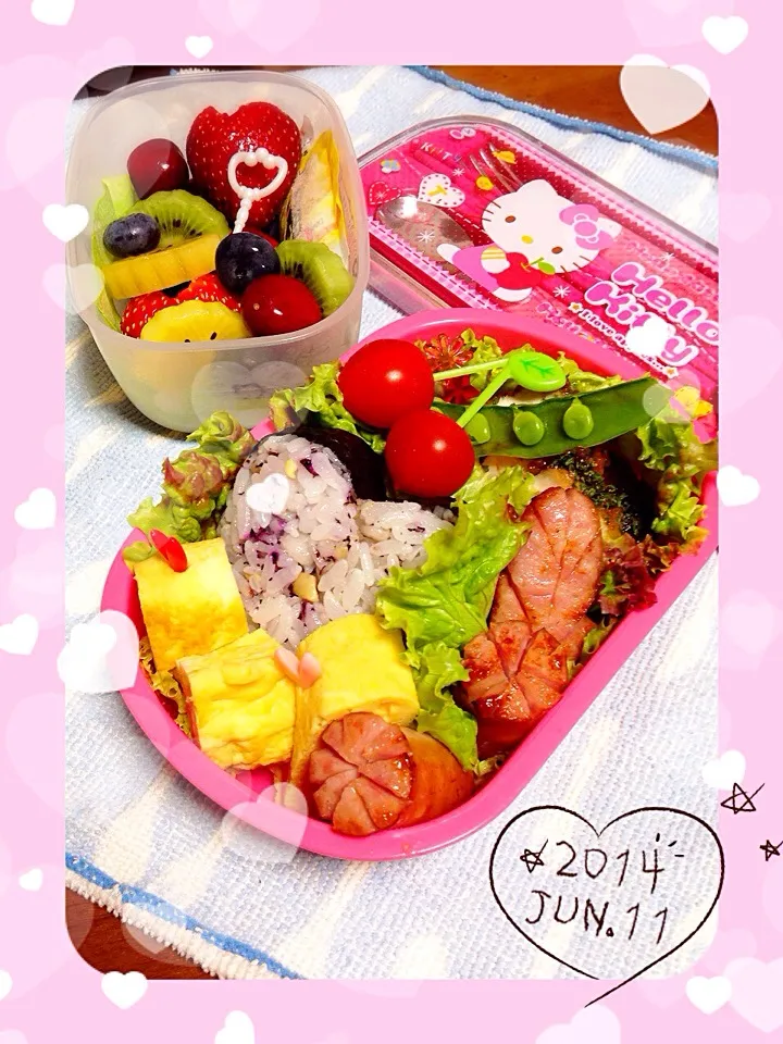 末っ子のハート弁当♥️|ashushikaママ♡さん