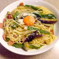 Snapdishの料理写真:ナスとピーマンのパスタ|JOさん