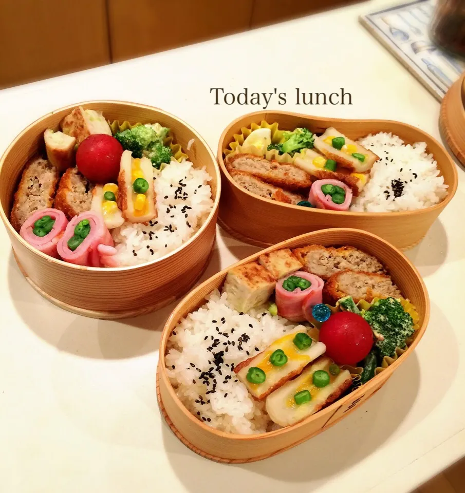 Snapdishの料理写真:今日のお弁当 みっつ！|＊さくら＊さん