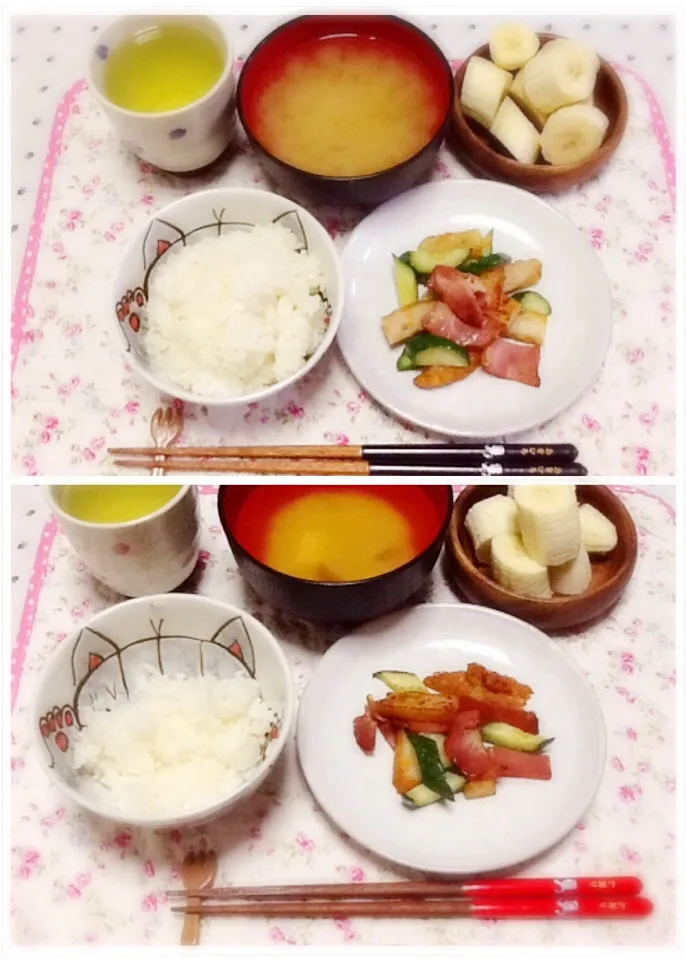 Snapdishの料理写真:(*-ω･)人(･ω-*)朝食|さとう かおりさん