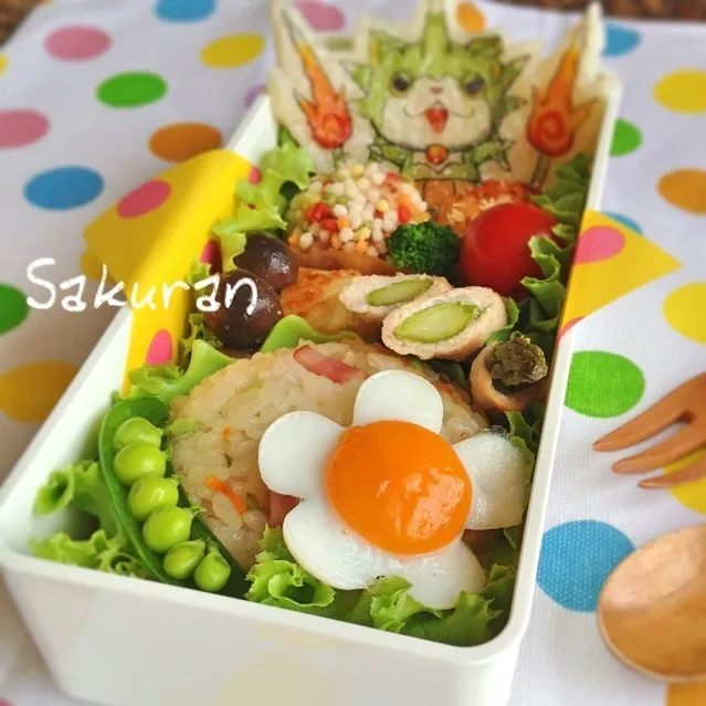 Snapdishの料理写真:ナシゴレン風wピラフとトゲにゃんのお弁当♪|Sakuranさん