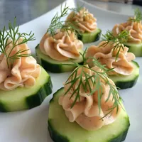 Snapdishの料理写真:Salmon mousse on cucumber|sanne christensenさん