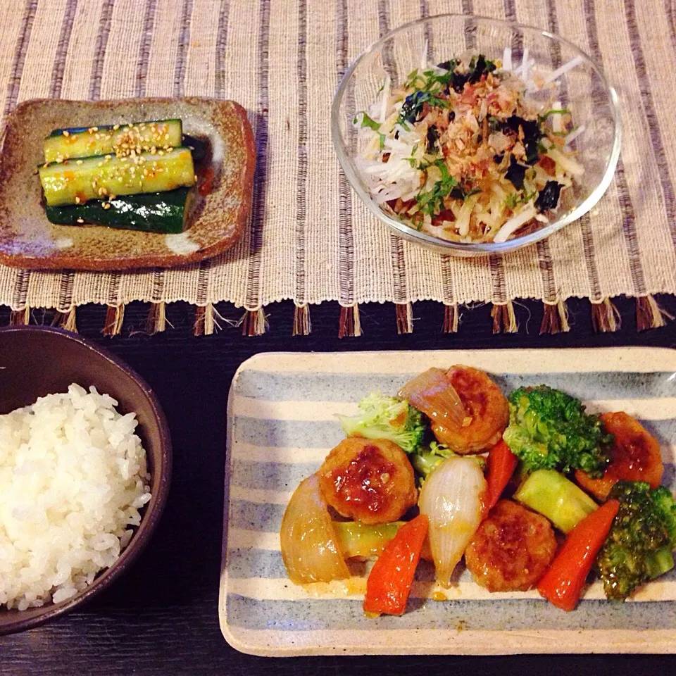 Snapdishの料理写真:今日の夜ご飯  2014.6.12.|あいこ ⁎ˇ◡ˇ⁎さん