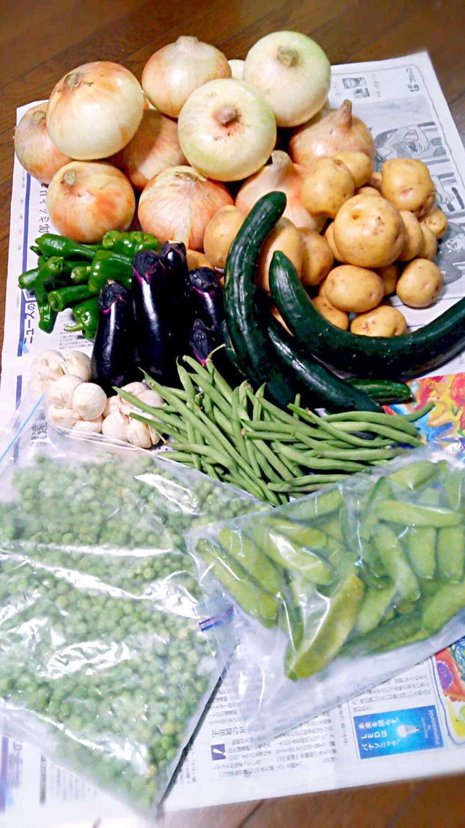 実家の畑から貰ってきた野菜達。|ねこめしさんさん
