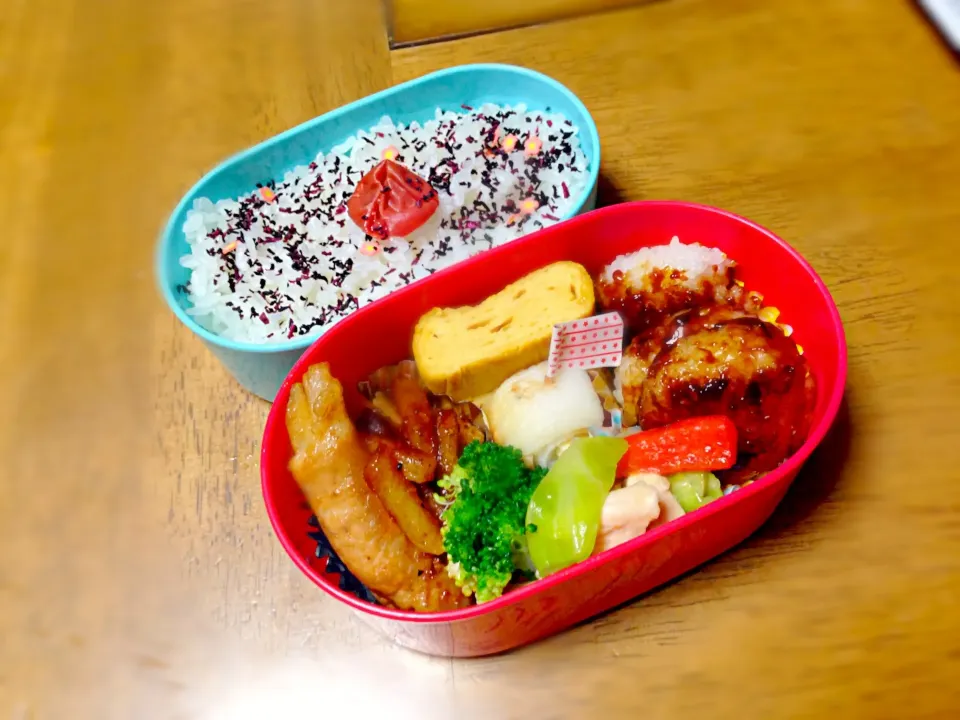 Snapdishの料理写真:ケンミンショーより。五平餅入り‼お弁当( ´ ▽ ` )ﾉ|くりちさん