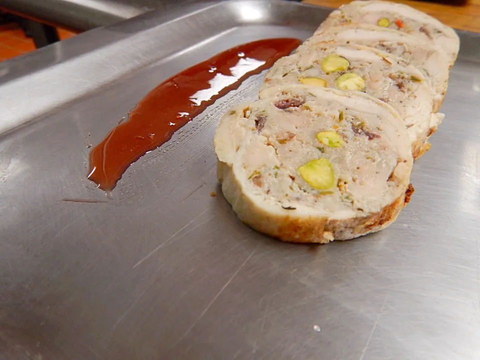 Spicy Chicken Galantine with Red Currant & Cranberry Reduction|Woo J. Parkさん