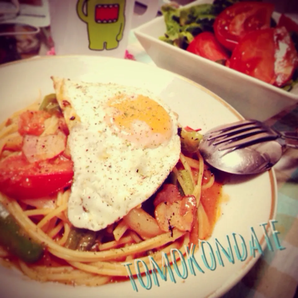 豆乳とフレッシュトマトのナポリタン🍳🍅🍴♡|🇯🇵ともこちゃん。さん