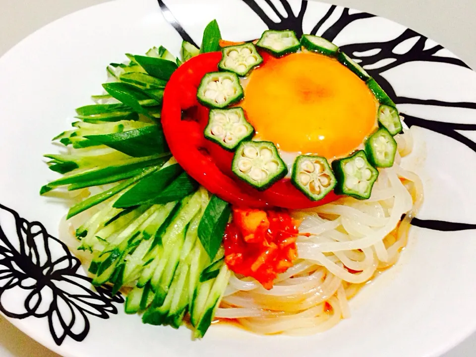 ☆オクラ盛岡冷麺☆今年初の盛岡冷麺🍧|wanjingさん