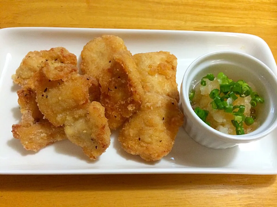 鶏胸肉の竜田揚げ  おろしポン酢添えて♪|みきおさん