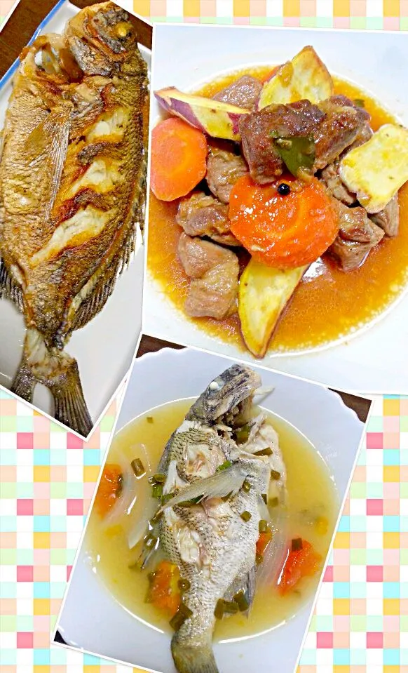 fried & miso soup fish#pork estofado|Miki Jorierose Obispoさん