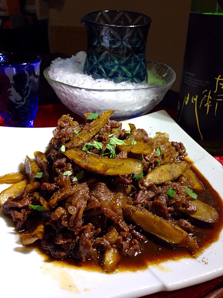 牛肉とゴボウの炒め煮|あつしさん