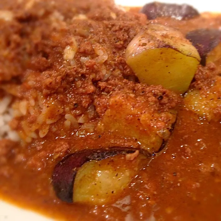 カレー寺子屋の茄子とキーマカレー|北川 智康さん