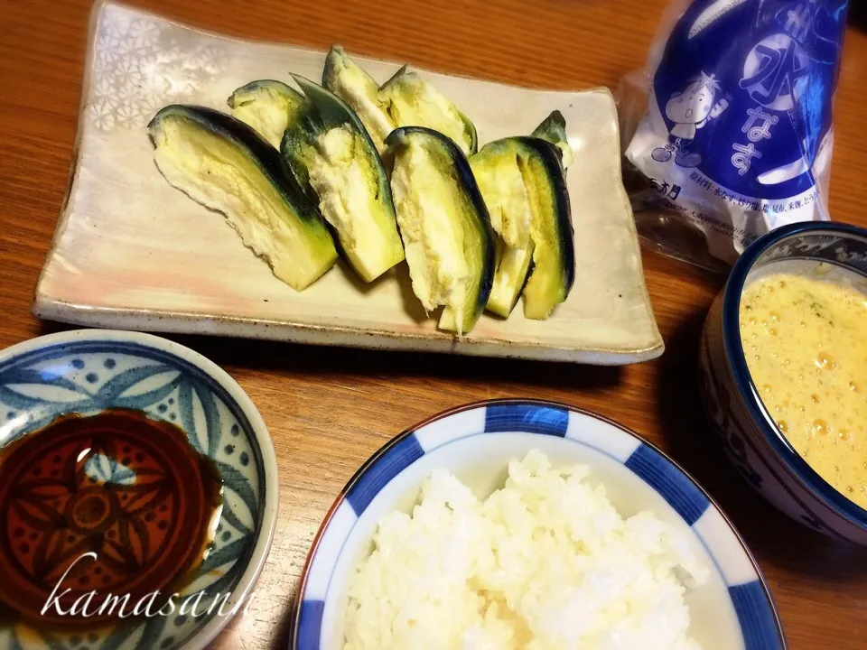 水なすの浅漬けの朝ごはん♪|かまさん