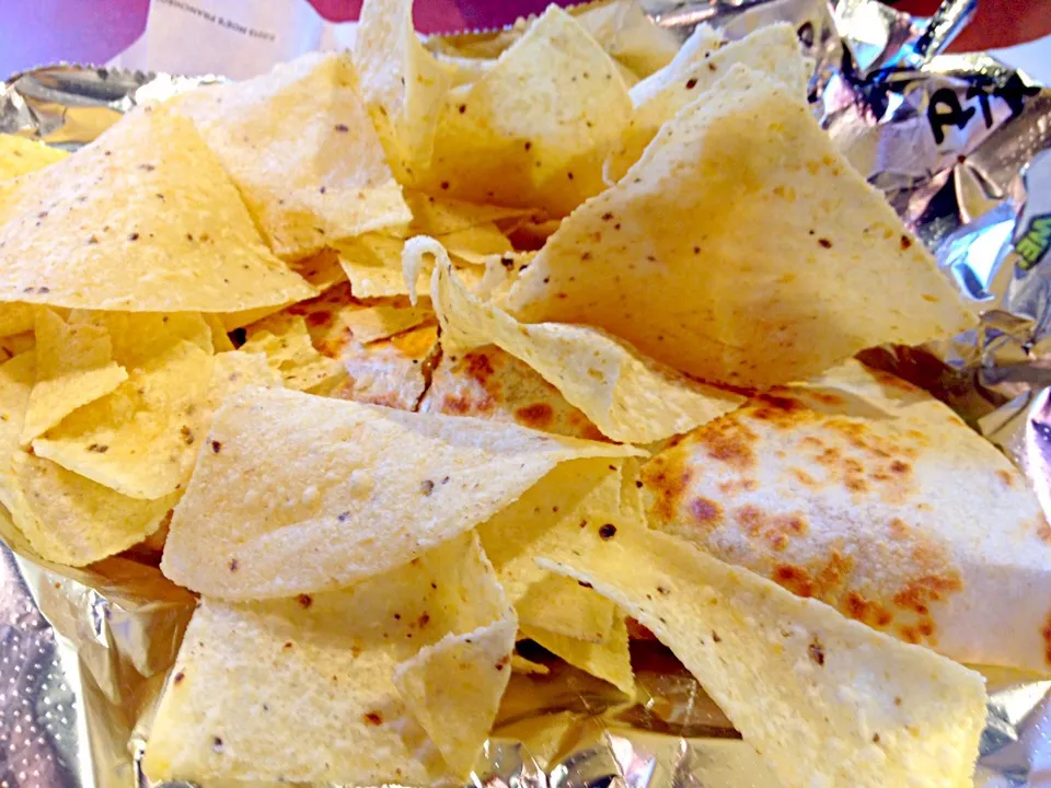 Today's dinner chicken quesadilla with taco chips ;)|maryahさん