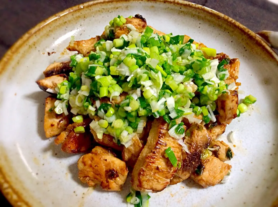 焼き鶏むね肉柚子胡椒味ねぎ塩だれ|ぷっくりんこ💙さん