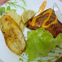 grilled fish fillet #mashpotatoes #forhubby #lemon|Syarifah Nur Afniさん