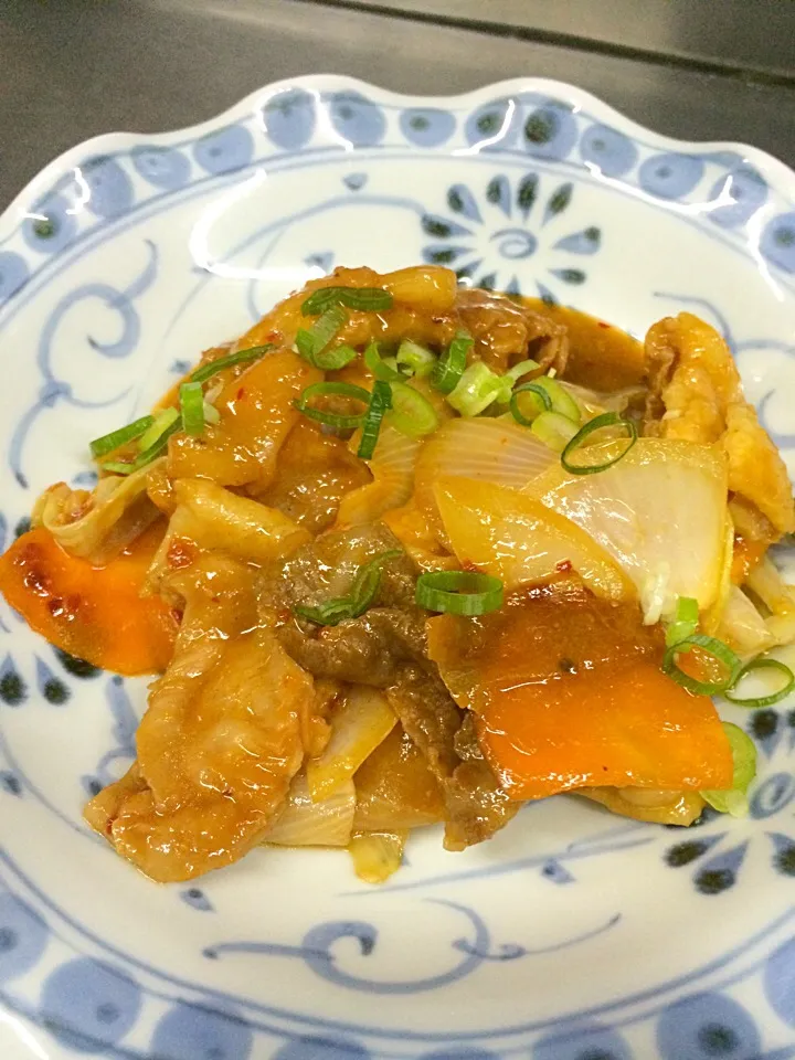 鶏肉とキャベツと新玉ねぎの辛味噌炒め|前田 タカシさん