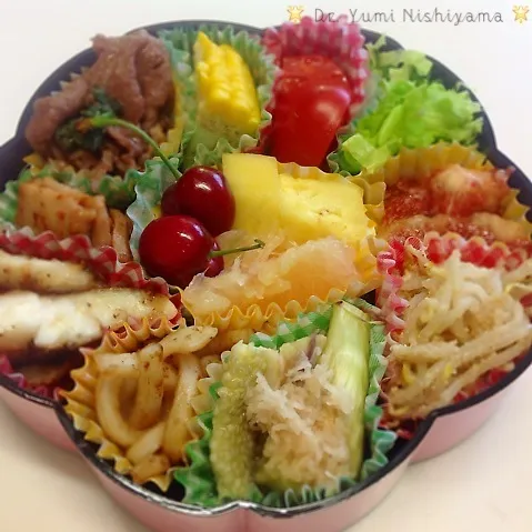 Snapdishの料理写真:ドクターにしやま由美式ダイエットプレートの美味しいお弁当‼︎|ドクターにしやま由美式時計回りダイエットプレートさん