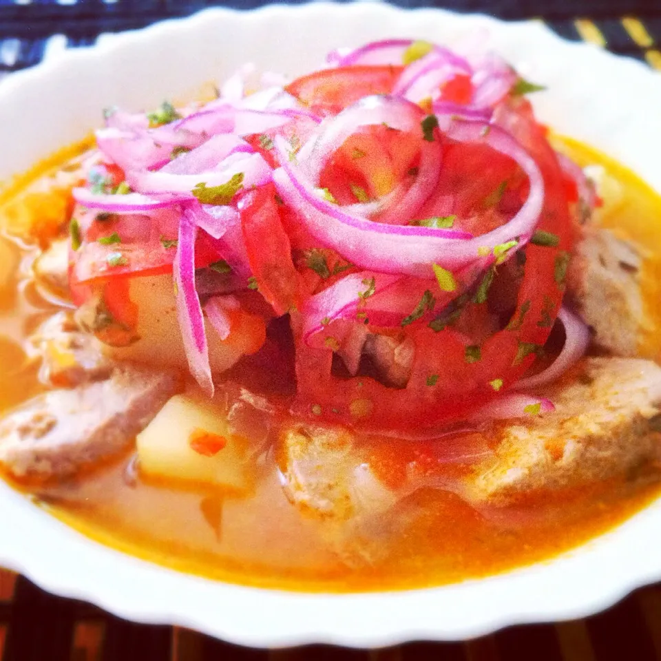 World Cup inspired dish. Encebollado (Onion fish soup) #worldcup|mamaeriさん