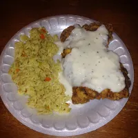 Country fried steak w rice pilaf|Mike Tranさん