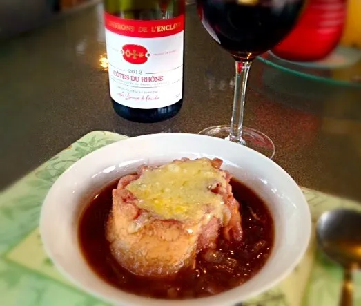 French onion soup with French wine :)|woodfiredさん