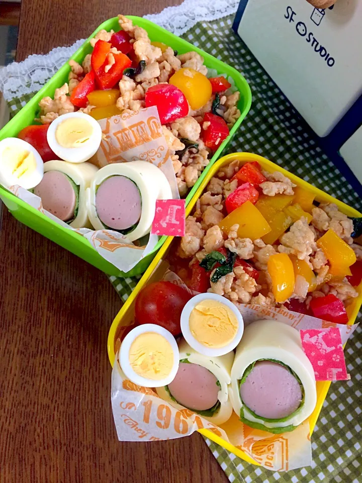 Snapdishの料理写真:娘達のお弁当🍱2014.6.16月曜|yogurutoさん