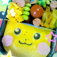 Snapdishの料理写真:顔だけ簡単、ピカチュウ弁当★|ドロロさん