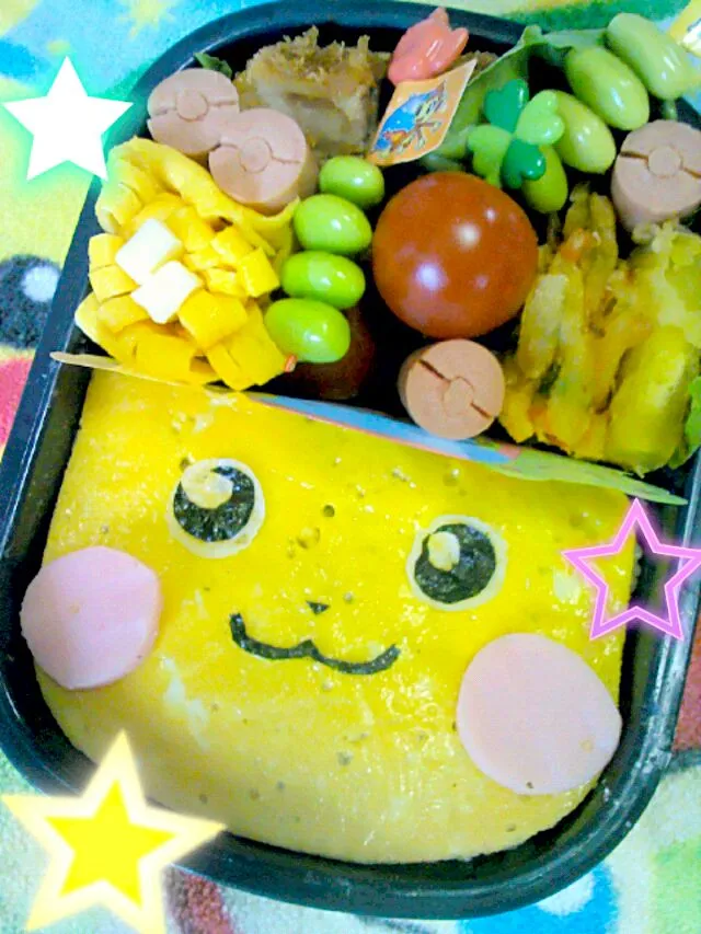 顔だけ簡単、ピカチュウ弁当★|ドロロさん