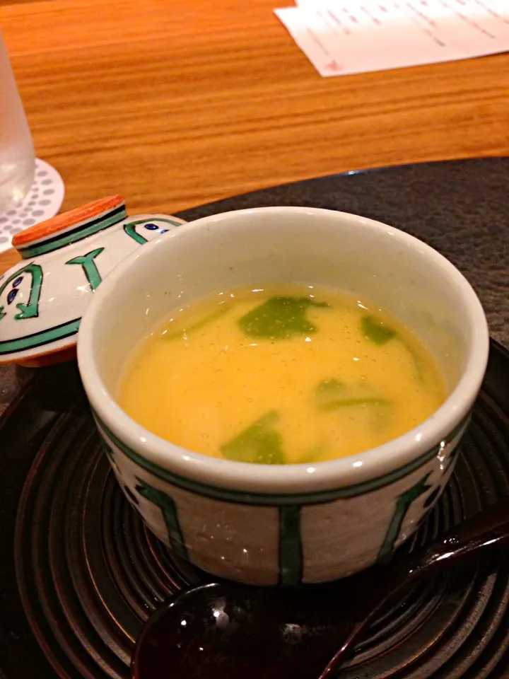 Snapdishの料理写真:蟹と帆立の茶碗蒸し 銀餡かけ|あきらさん