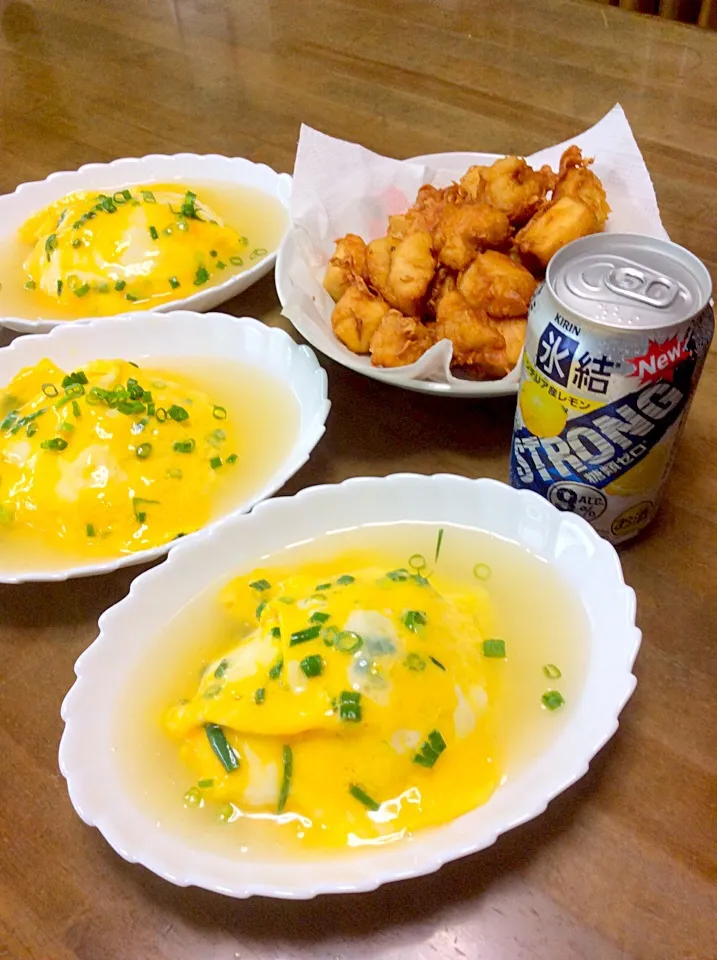 生姜スープのあんかけご飯、鶏唐揚げ♫(^_^)v|Norio Fukudaさん