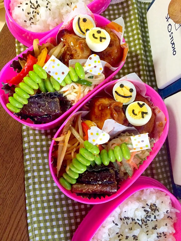 Snapdishの料理写真:娘達のお弁当🍱2014.6.17火曜|yogurutoさん