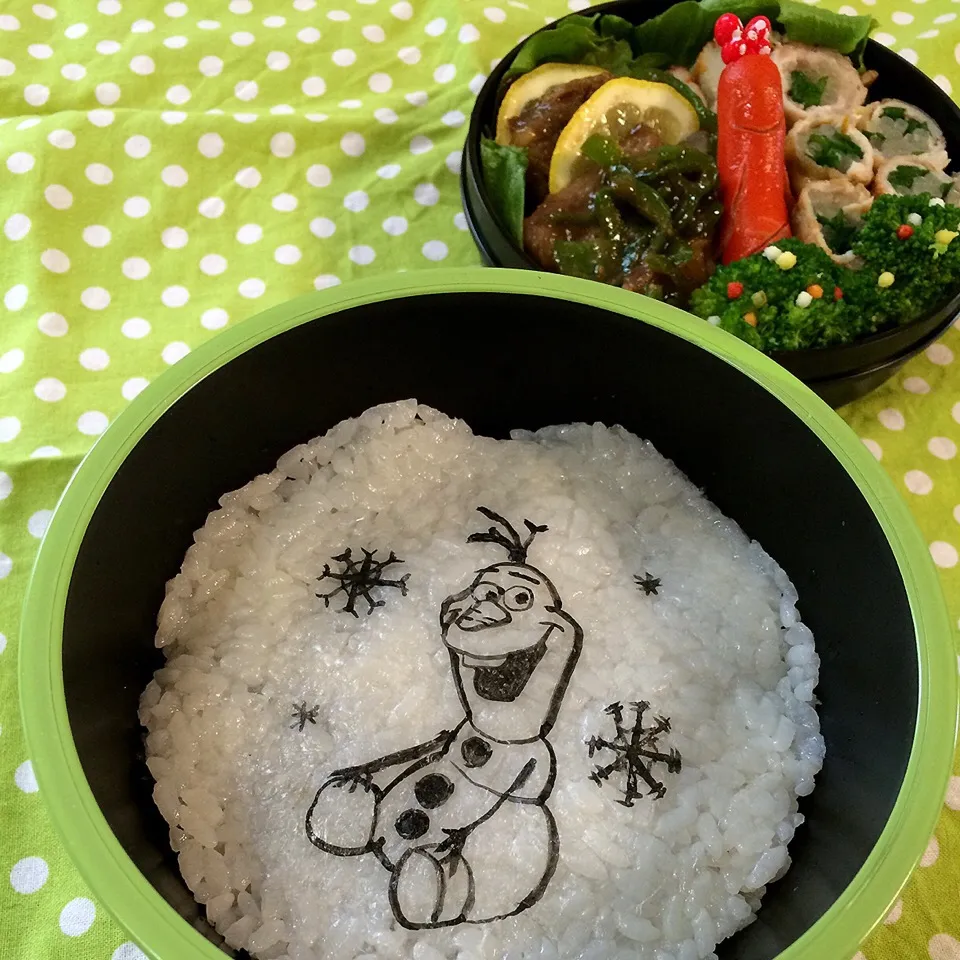 Snapdishの料理写真:女の子弁当♪                                     オラフ〜❄️❄️❄️⛄️⛄️⛄️|志野さん