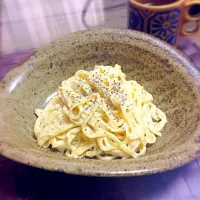 手打ちパスタで、豆乳カルボナーラ|彩さん