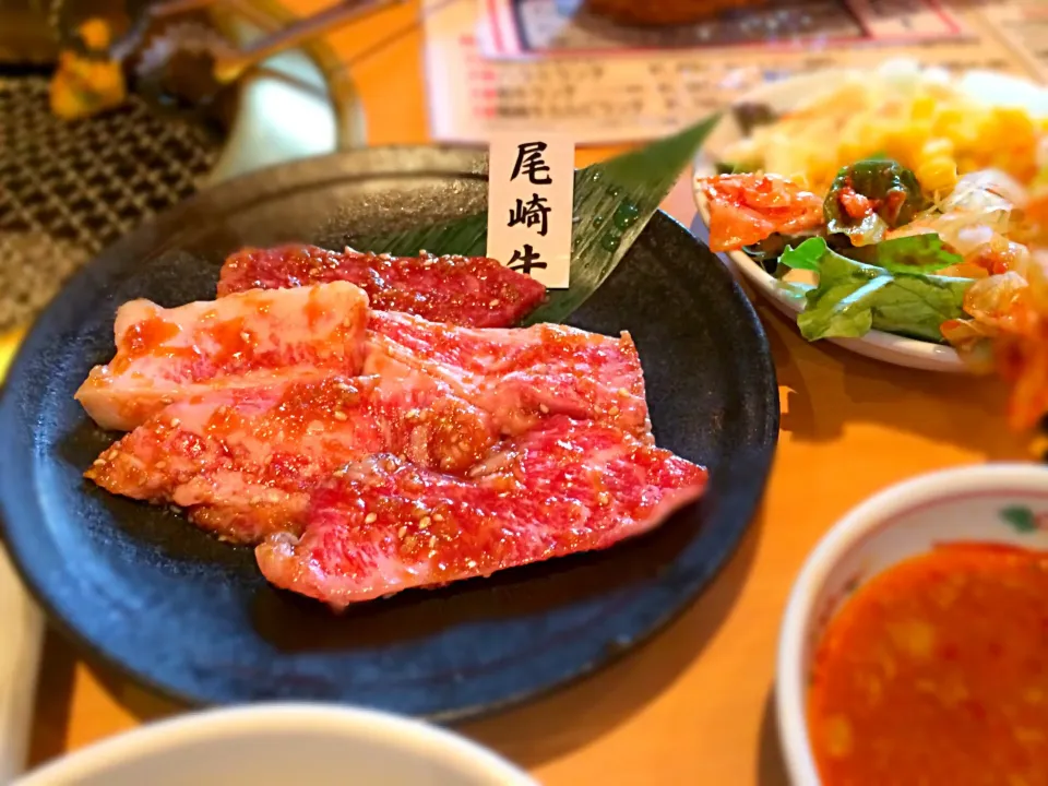 Snapdishの料理写真:カルビ屋 大福の尾崎牛カルビランチ|kimiakiさん