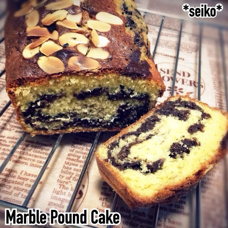 今日のおやつ✨超簡単マーブルパウンドケーキ꒰ •ॢ ̫ -ॢ๑꒱✩|*seiko*さん