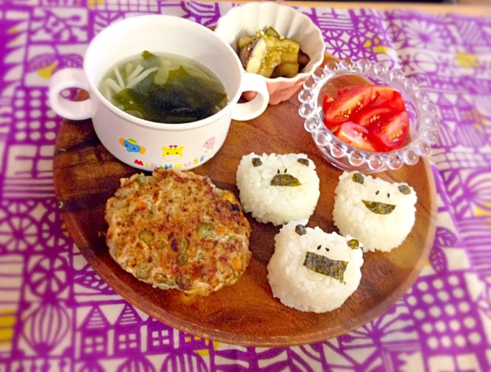 息子夕食 はまちのハンバーグ|eriさん