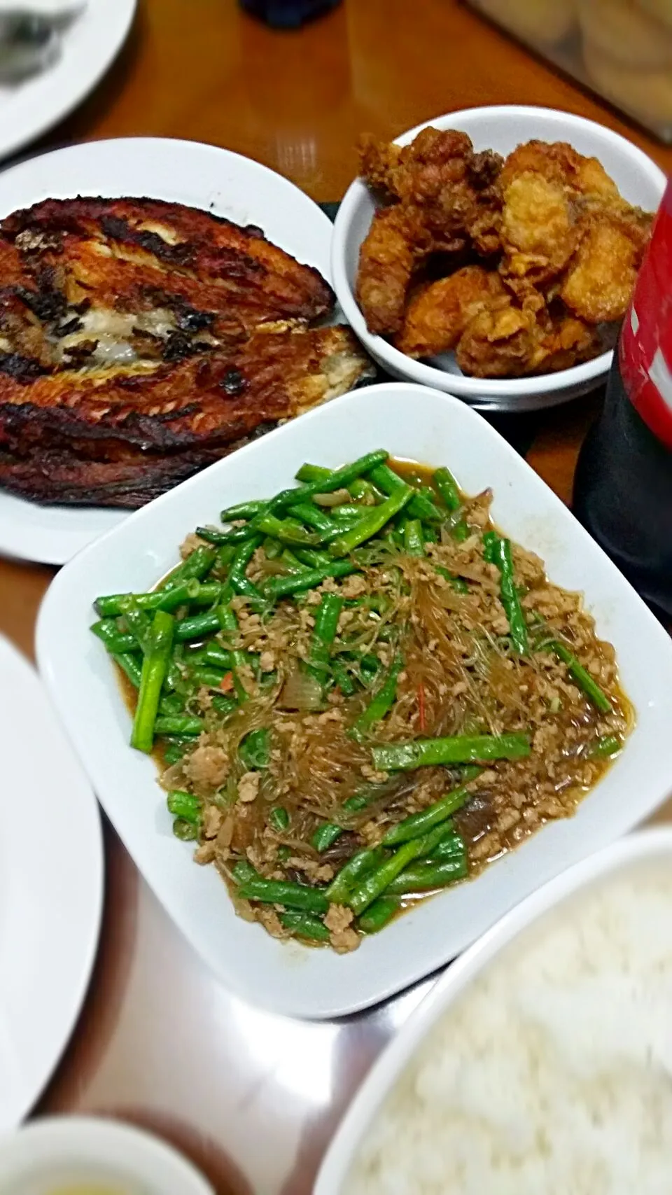 Sauted Sitaw, Crispy Fried dinaing na Bangus and Fried Chicken|Irene Lee Del Rosarioさん