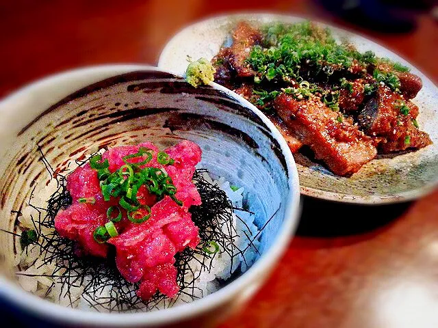 ネギトロ丼&マグロステーキ|いちどぅしさん