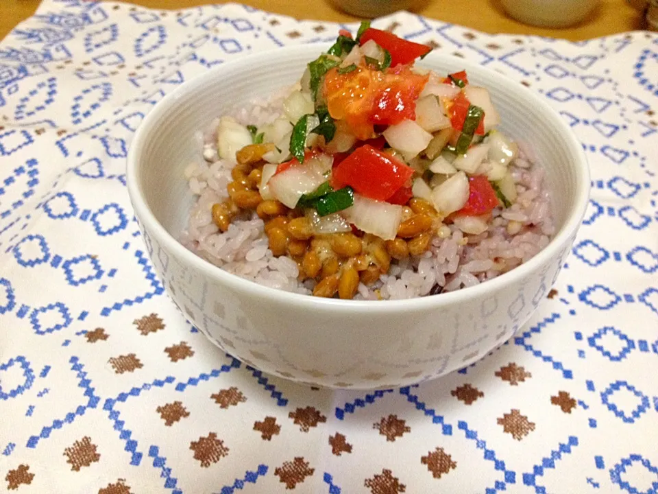 和風トマトソース納豆ごはん|ハルさん