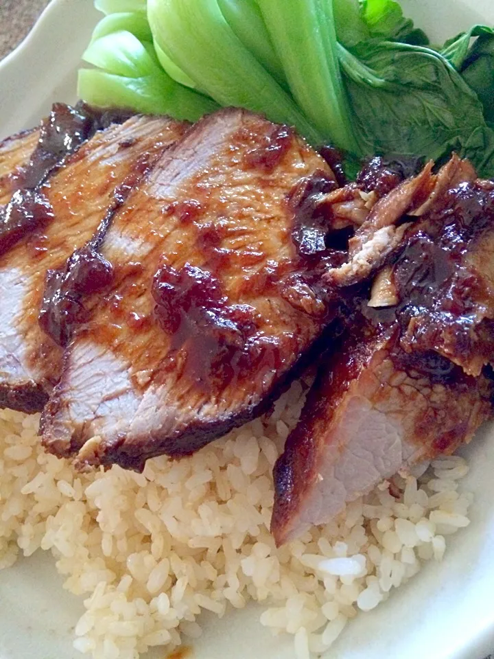 Char Siu Rice   このチャーシュー乗せて冷やし中華のつもりが気温が上がらず寒くて急遽ご飯に変更しました。|mamakumiさん