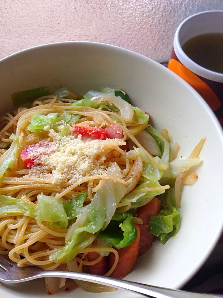 Snapdishの料理写真:野菜のレモン塩スパゲティ|ゆかりすさん