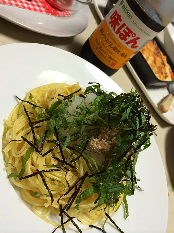 Snapdishの料理写真:ツナおろしパスタ🍀ポン酢をかけて😊|makoさん