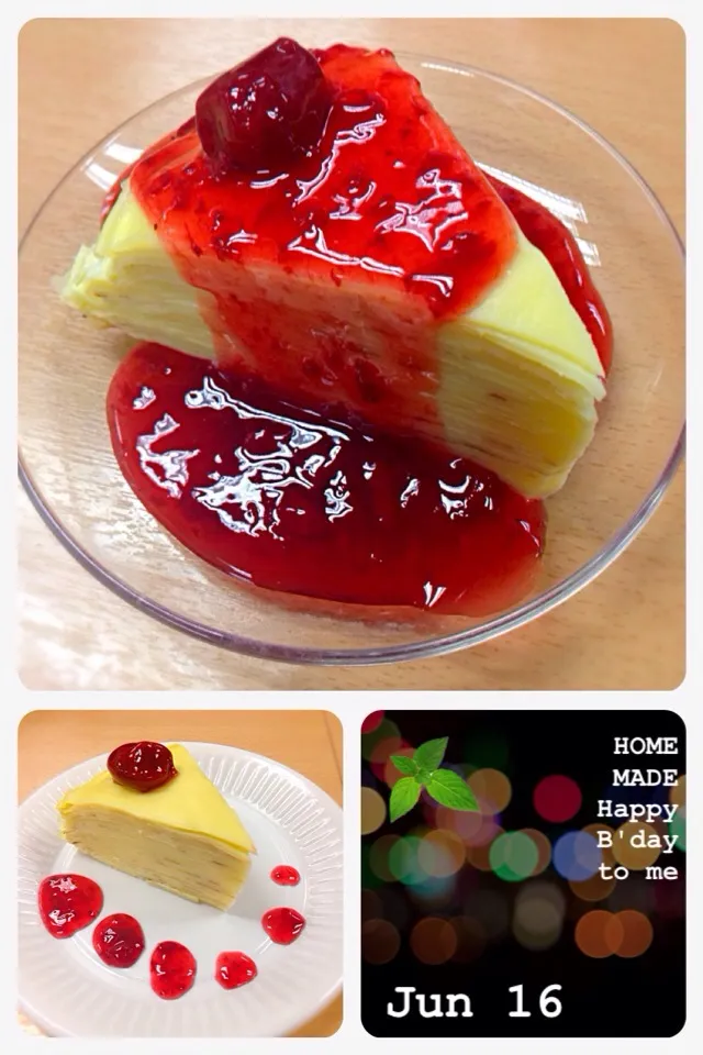 Crape cake for my birth day|Atommon Monnoiさん