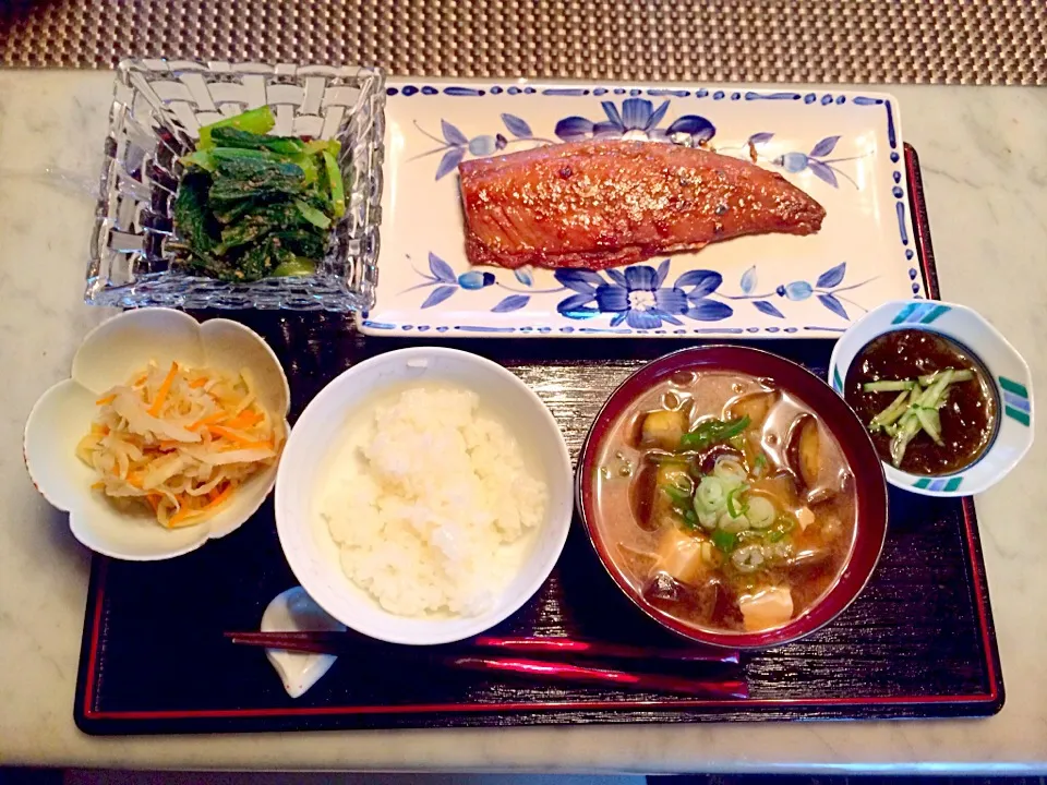 Snapdishの料理写真:鯖のみりん干し定食|さとみさん