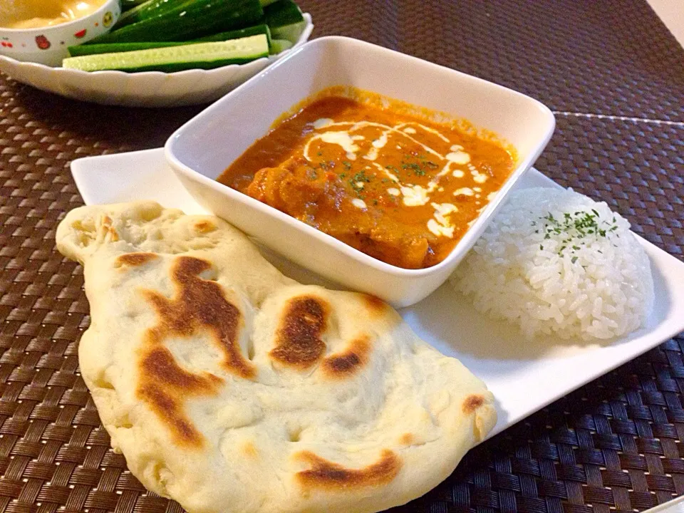 バターチキンカレー＆手作りナン❤︎|kyoさん