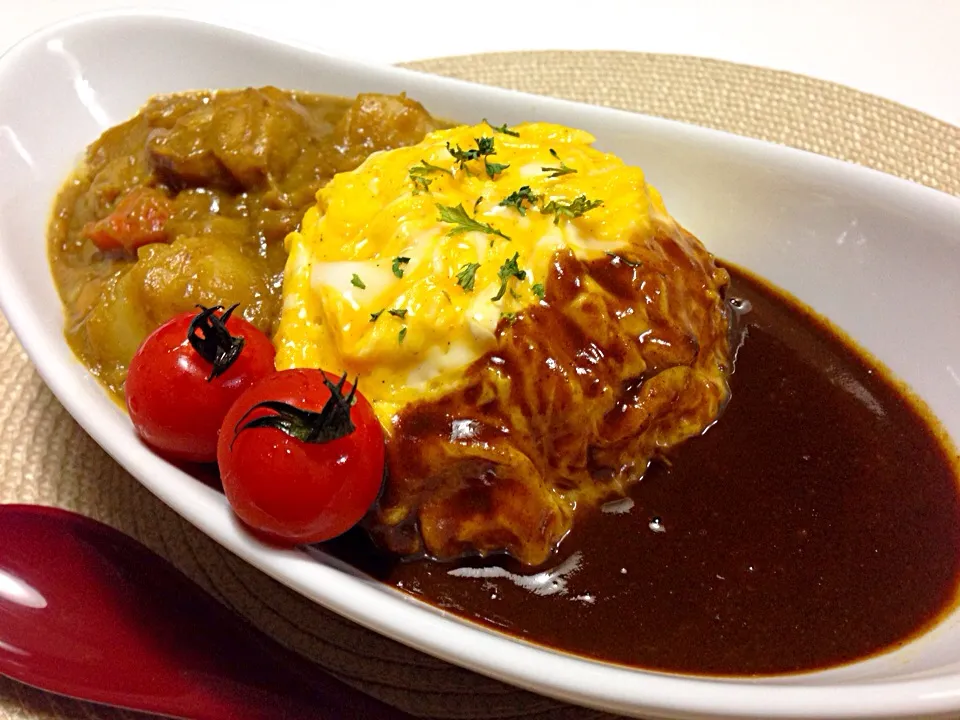2種のカレー祭りだぜぃ❗️😆|みほままこさん