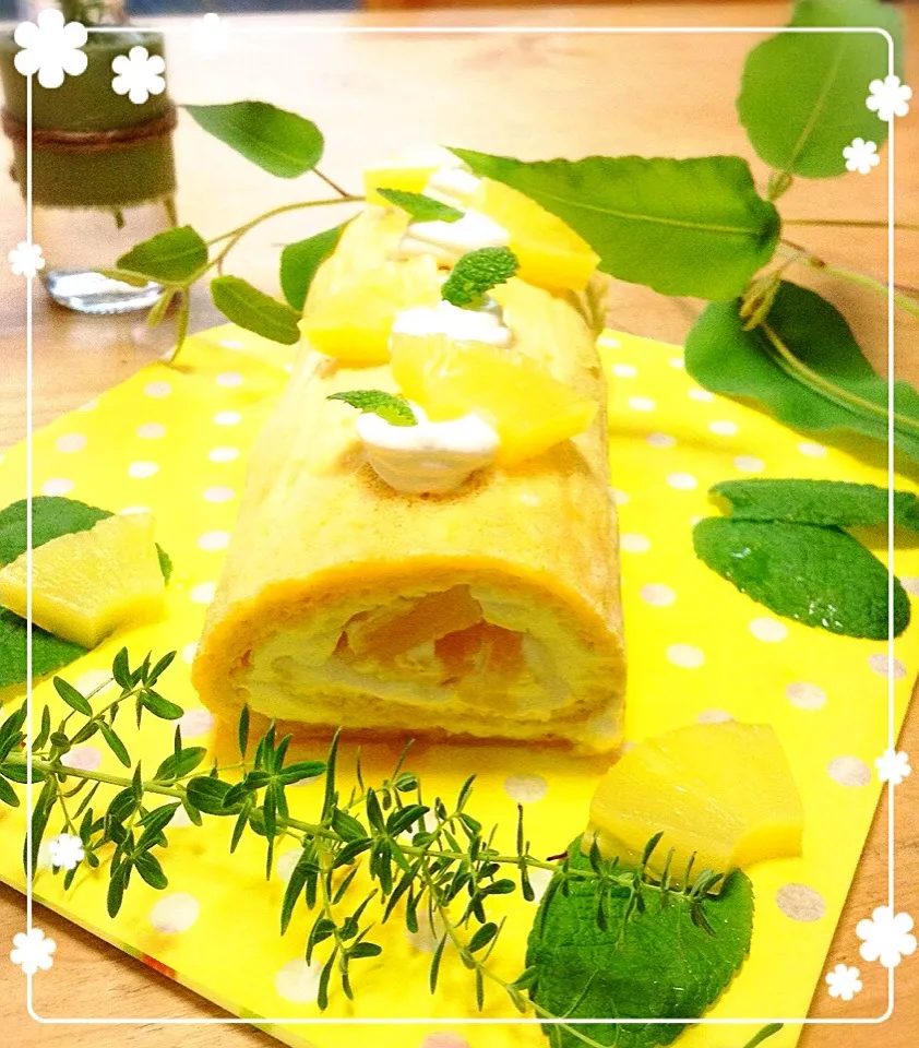 🍍カルピスソフトのロールケーキ🍍|かずきっちんさん