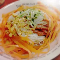 Snapdishの料理写真:冷麺だれのぶっかけそうめん|すうたさん