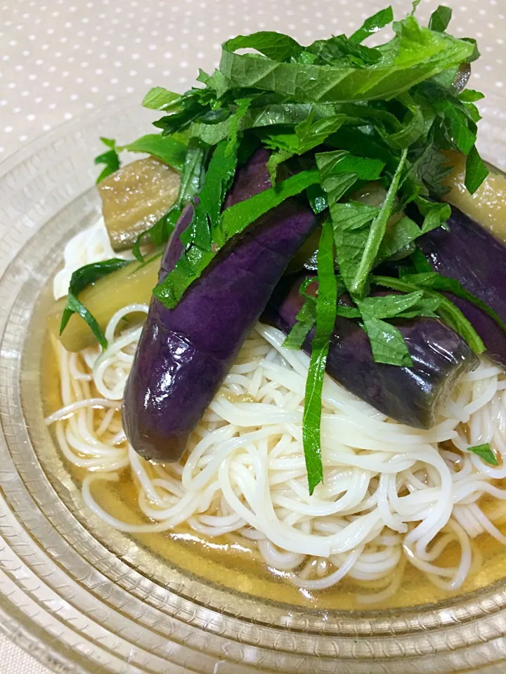 ナス煮浸し素麺|ゆかりさん