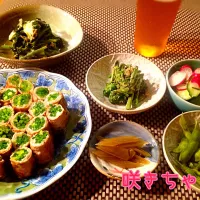 Snapdishの料理写真:本日地味ですが、自給自足飯🌿🌱お父さんありがとう✨